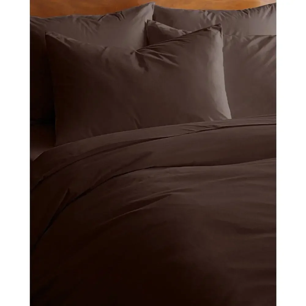 Quince Organic Brushed Cotton Duvet Cover King Cal King Espresso NWOT No Shams
